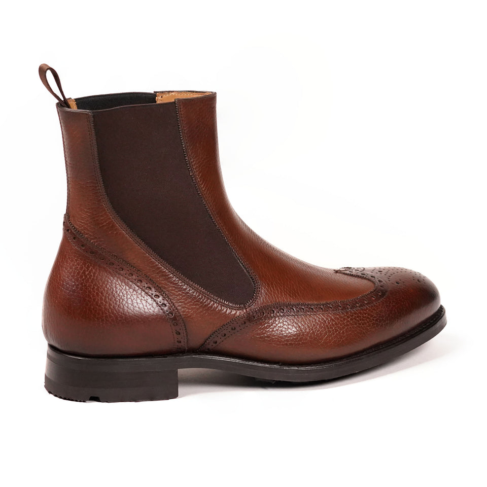 Carlos Santos Elastic-sided Brogue Boots - Camden Connaught Luxury Shoes