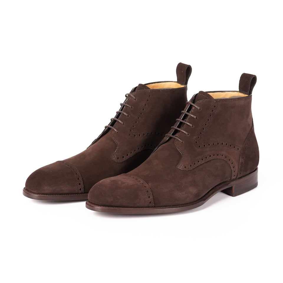 Carlos Santos Ankle Boots (Dark Brown Suede) Fast Delivery