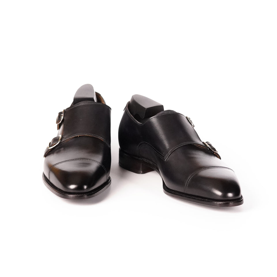 Carlos Santos Double Monk Strap (Noir Shadow) - Camden Connaught Luxury Shoes