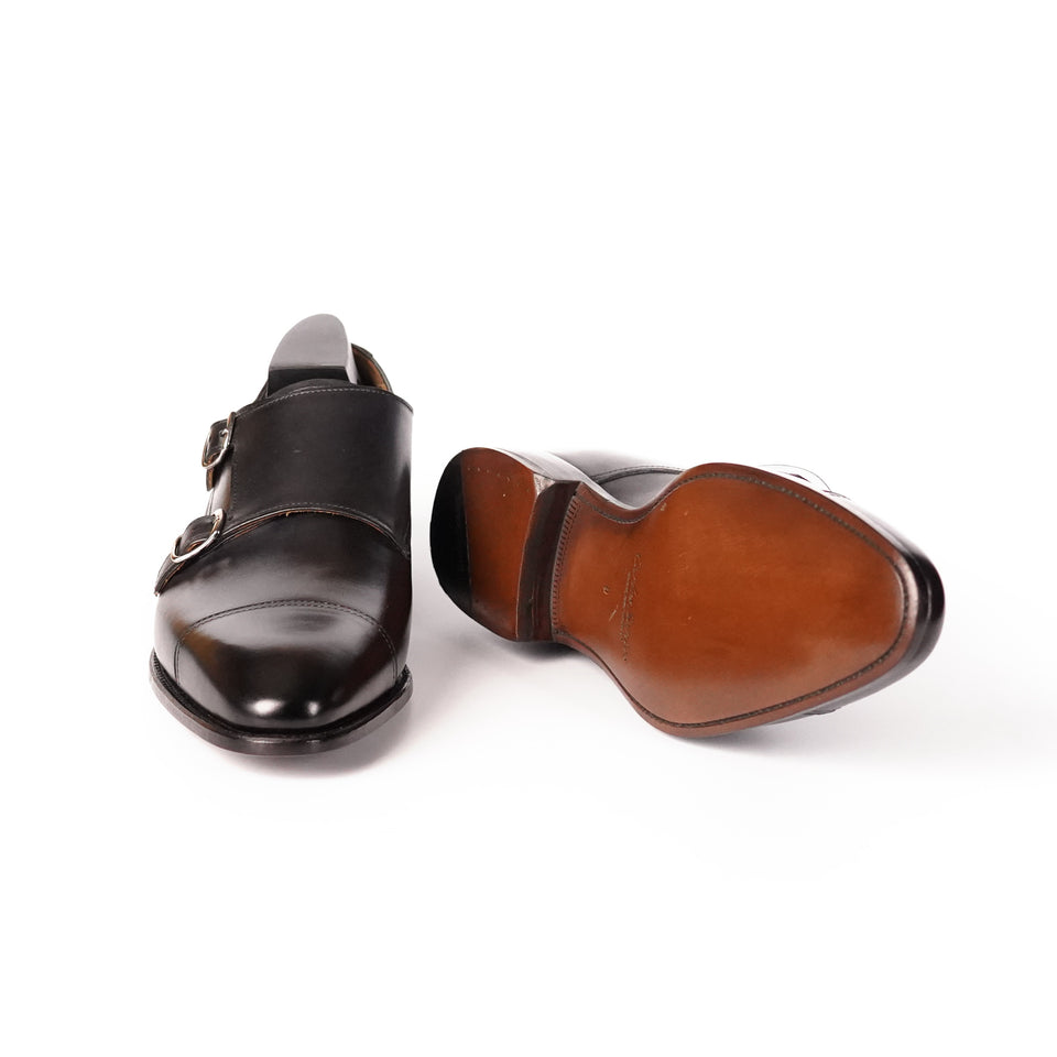 Carlos Santos Double Monk Strap (Noir Shadow) - Camden Connaught Luxury Shoes