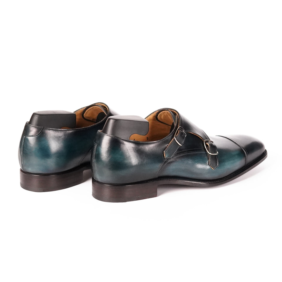 Carlos Santos Double Monk Strap (Petro Shadow) - Camden Connaught Luxury Shoes