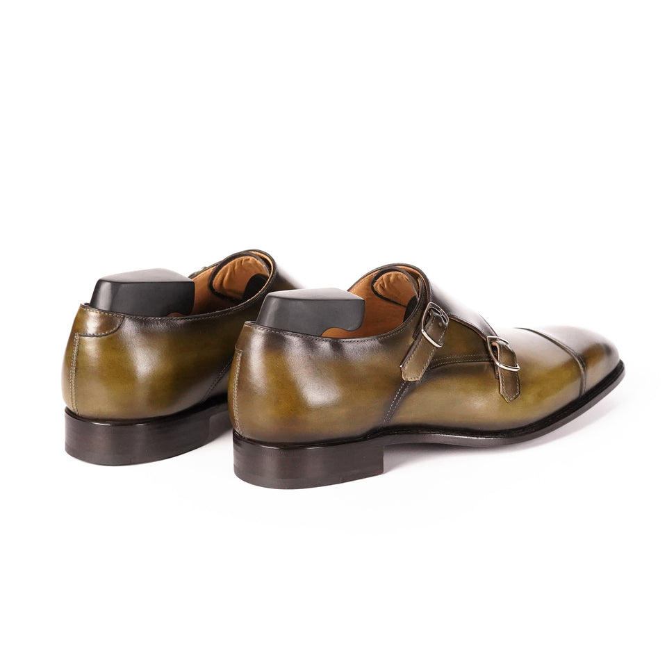 Carlos Santos Double Monk Strap (Florest Shadow) - Camden Connaught Luxury Shoes