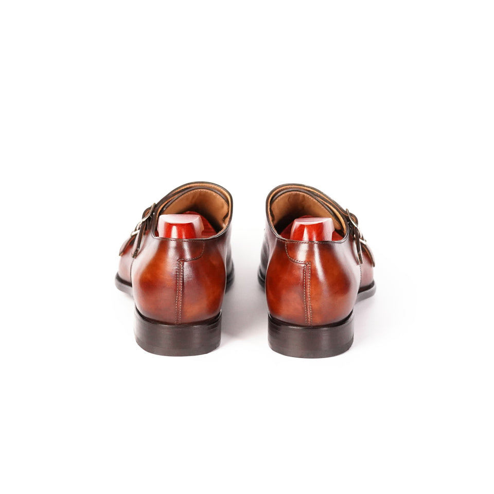 Carlos Santos Double Monk Strap (Wine Shadow) - Camden Connaught Luxury Shoes