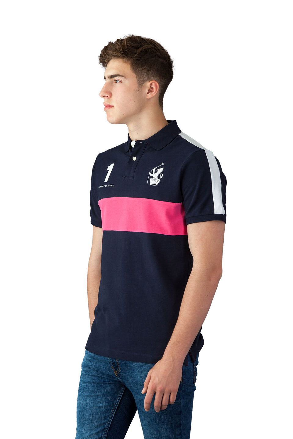 Hackett - British Polo Day Navy And Pink Polo Shirt - Camden Connaught