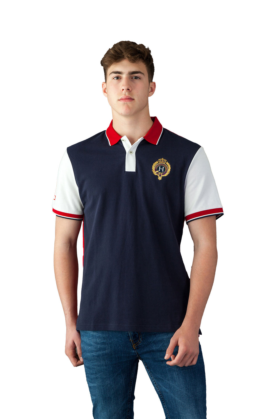 Hackett London Polo Shirt Multi Colour Navy And Red - Camden Connaught