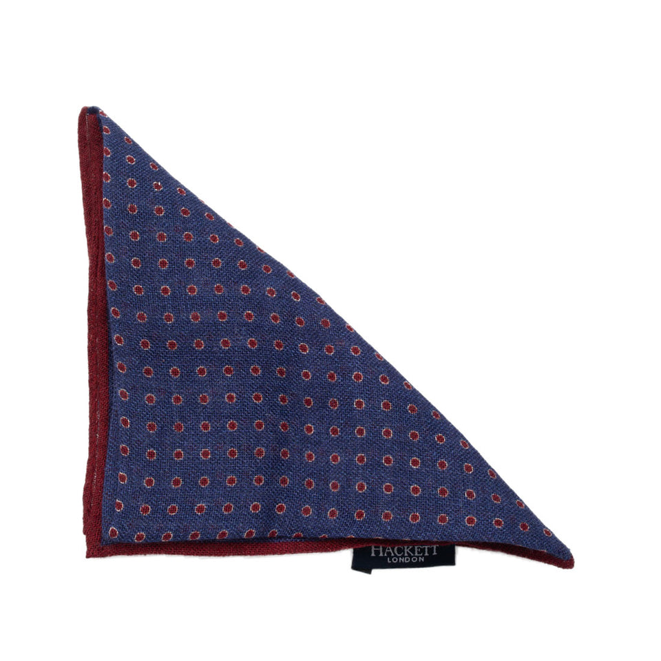 Hackett Circle dot linen Pocket Square - Camden Connaught Luxury Shoes