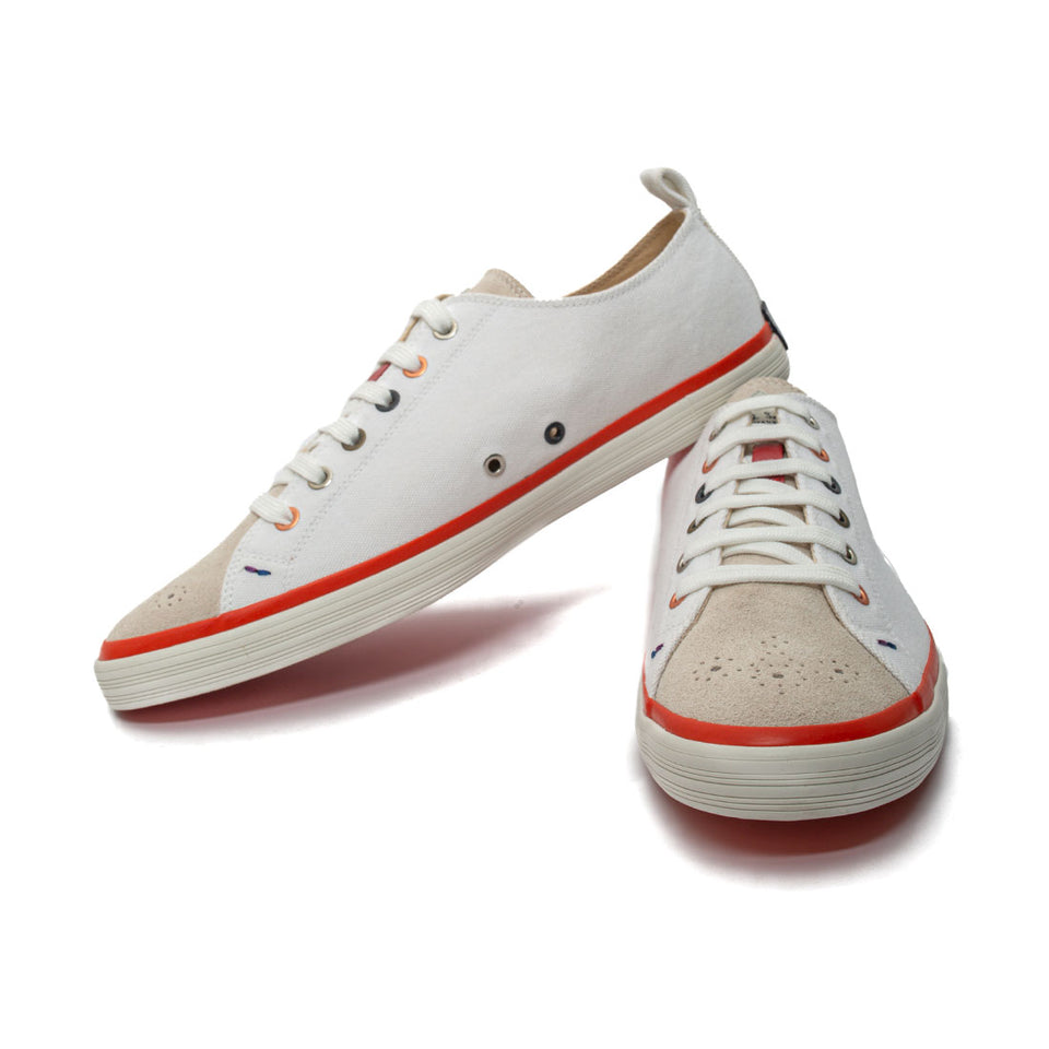 Paul Smith Lokai Bernard White Suede and Canvas Shoes - Camden Connaught Luxury Shoes