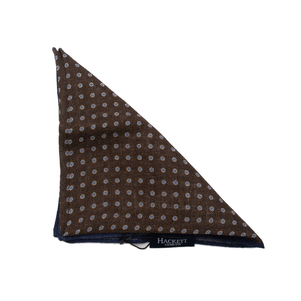 Hackett Circle dot linen Pocket Square - Camden Connaught Luxury Shoes